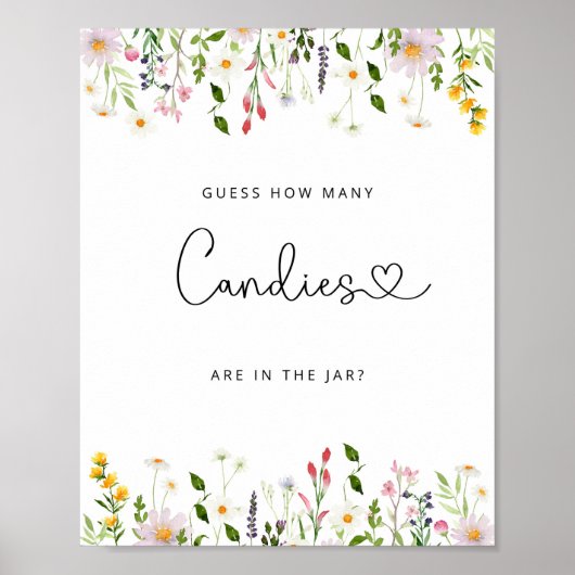 水色の野花はキャンディーの数を推測する ポスター (正面)