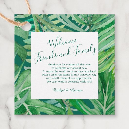 水色の野草の緑 フェイバータグ (正面)