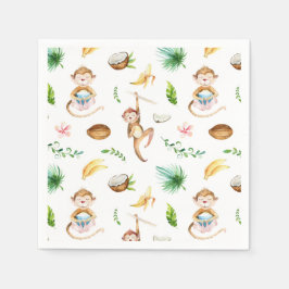 水色の間抜けサル スタンダードカクテルナプキン