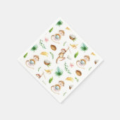 水色の間抜けサル スタンダードカクテルナプキン (角)