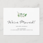 水色の離れ引っ越しました移動 案内ポストカード (正面)