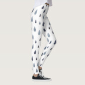 水色の雨滴、藍色のシームレスなパターン。 レギンス (右)