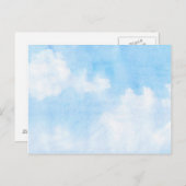 水色の雲と空の背景 ポストカード (正面/裏面)