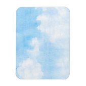 水色の雲と空の背景 マグネット (縦)