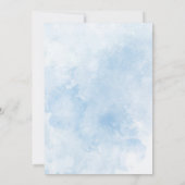 水色の青いエレガント花を卒業ブランチ 招待状 (裏面)