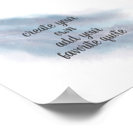 水色の青いグレーは引用文ストロークを追加絵を描する ポスター (角)