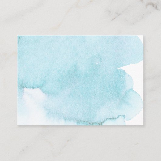 水色の青いターコイズで本を持って来る赤ちゃんシャワー エンクロージャーカード (裏面)