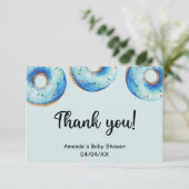 水色の青いドーナツサンキューカード サンキューカード (スタンド正面)