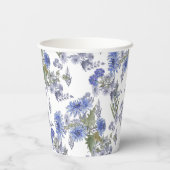 水色の青いバラの花は白いナプキの羽 紙コップ (裏面)