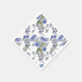 水色の青いバラの花は白い羽 スタンダードカクテルナプキン (角)
