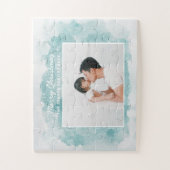 水色の青い冬の休日クリスマスの写真 ジグソーパズル (縦)