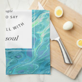 水色の青い大理石クリスチャンヒムンキッチンタオル キッチンタオル (四つ折り)