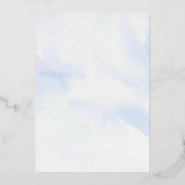 水色の青い花がバプテスマを越える 箔招待状 (裏面)