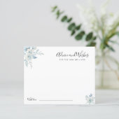 水色の青い花アドバイスとwishesカード (スタンド正面)