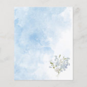 水色の青い花ベビーシャワービンゴゲーム (裏面)