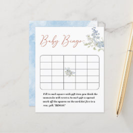 水色の青い花ベビーシャワービンゴゲーム