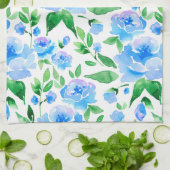 水色の青い花 キッチンタオル (折り畳み)