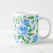 水色の青い花 ジャンボコーヒーマグカップ (右)
