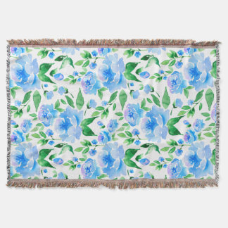 水色の青い花 スローブランケット