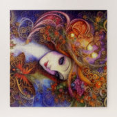 水色の青い蝶と庭の女神 ジグソーパズル (横)