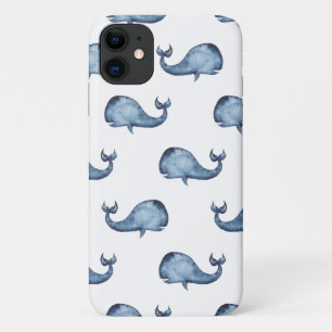 水色の青かわいいクジラ。海軍航海の動物 iPhone 11 ケース