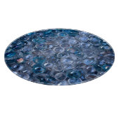 水色の青と反射澄んガラスのビー玉 カッティングボード (角)