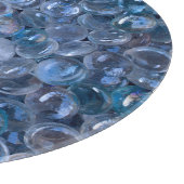 水色の青と反射澄んガラスのビー玉 カッティングボード (角)