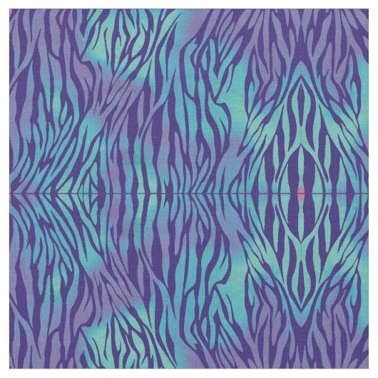 水色の青と紫のゼブラストライプ ファブリック (クローズアップ)