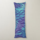 水色の青と紫のゼブラストライプ ボディピロー (裏面 (縦))