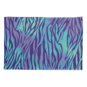 水色の青と紫のゼブラストライプ 枕カバー (裏面)