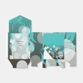 水色の青と茶色のブライダルシャワー フェイバーボックス (折り畳みなし)