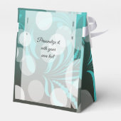 水色の青と茶色のブライダルシャワー フェイバーボックス (裏面サイド)