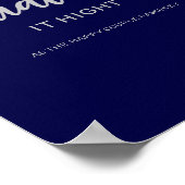 水色の青エレガント銀の印を結婚押す ポスター (角)