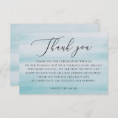 水色の青航海の優しい柔結婚らかい サンキューカード (正面/裏面)