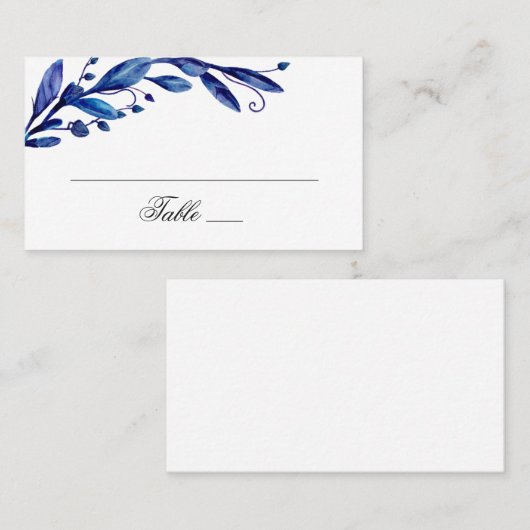 水色の青葉。海軍植物学結婚院 プレイスカード (正面/裏面)