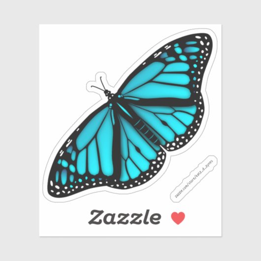 水色の青蝶 シール (シート)