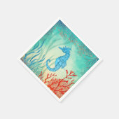 水色の青 スタンダードカクテルナプキン (角)