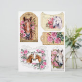 水色の馬とピンクのバラEphemera (スタンド正面)