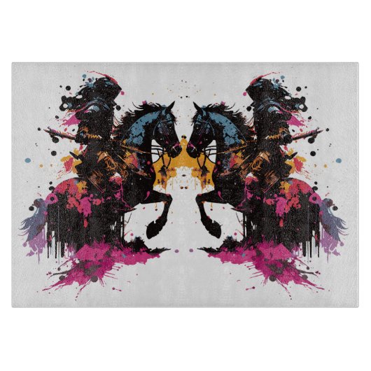 水色の馬に乗る戦士 カッティングボード (正面)