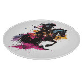 水色の馬に乗る戦士 カッティングボード (角)