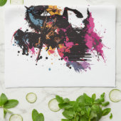 水色の馬に乗る戦士 キッチンタオル (折り畳み)