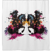 水色の馬に乗る戦士 シャワーカーテン (正面)