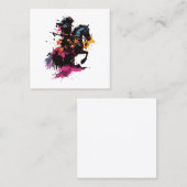 水色の馬に乗る戦士 スクエア名刺 (正面/裏面)