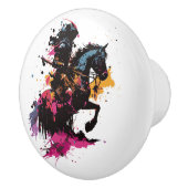 水色の馬に乗る戦士 セラミックノブ (右)