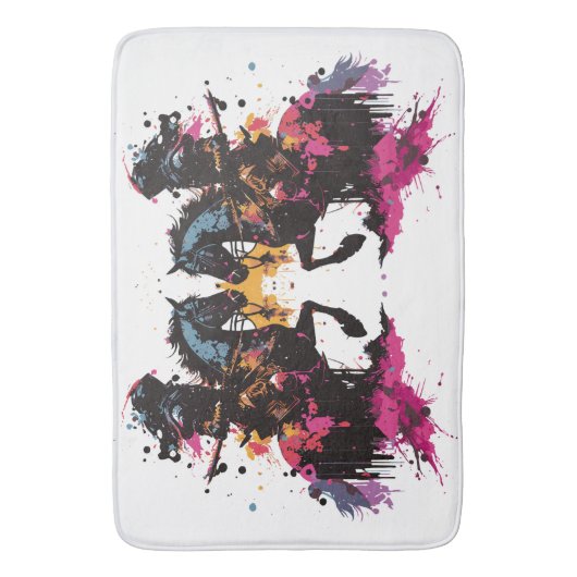 水色の馬に乗る戦士 バスマット (正面縦)