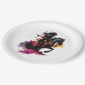 水色の馬に乗る戦士 ペーパープレート (アングル)