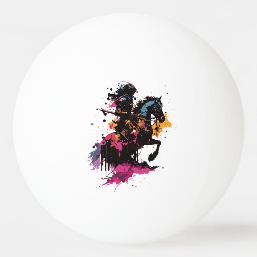 水色の馬に乗る戦士 卓球ボール (正面)
