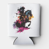 水色の馬に乗る戦士 缶クーラー (正面)