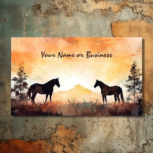 水色の馬のフィールド | 美しい馬 名刺