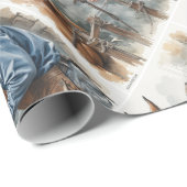 水色の馬のフェリアシューイング ラッピングペーパー (ロールコーナー)